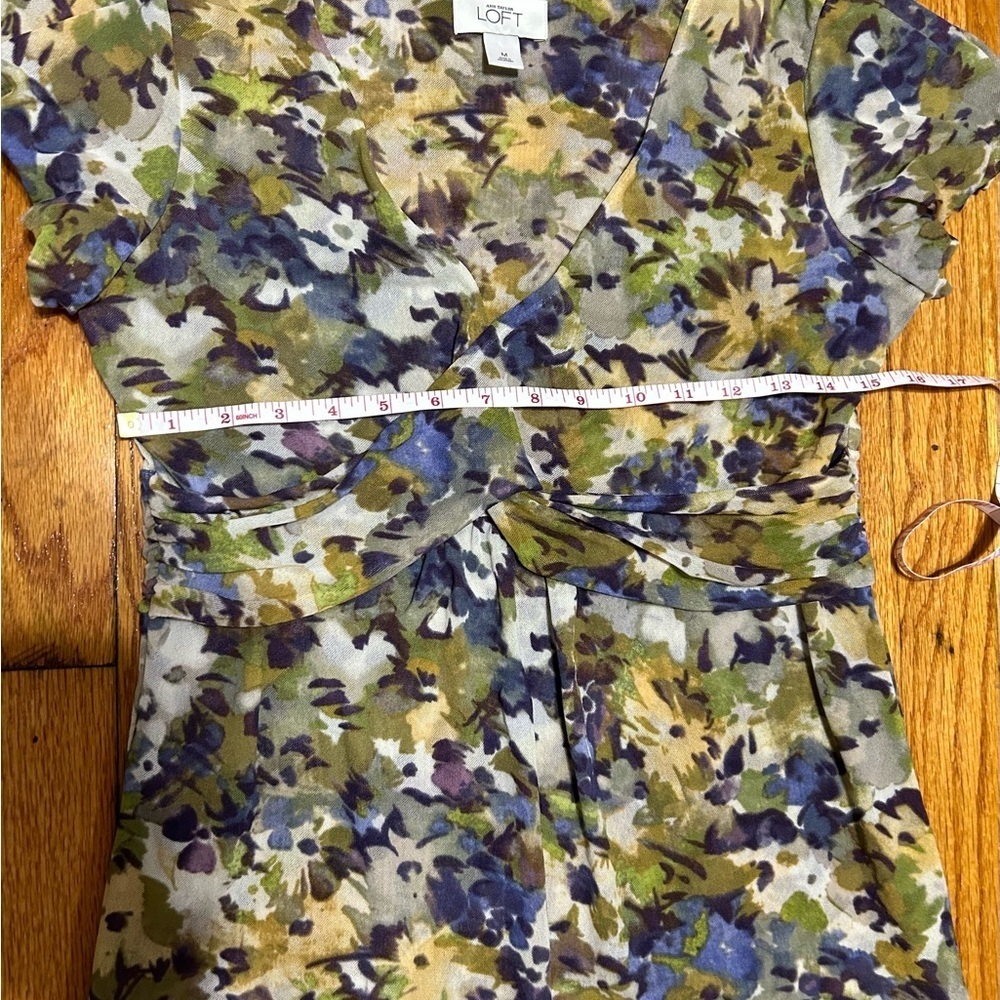 Ann Taylor LOFT Empire Floral Y2K Blouse Top Size M - Picture 5 of 9